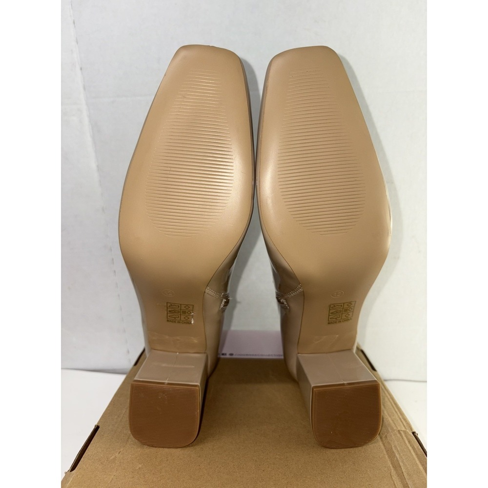 Journee Collection Women's Haylinn Taupe Block Heel Dress Booties Zip Up Sz 12M - Picture 6 of 6